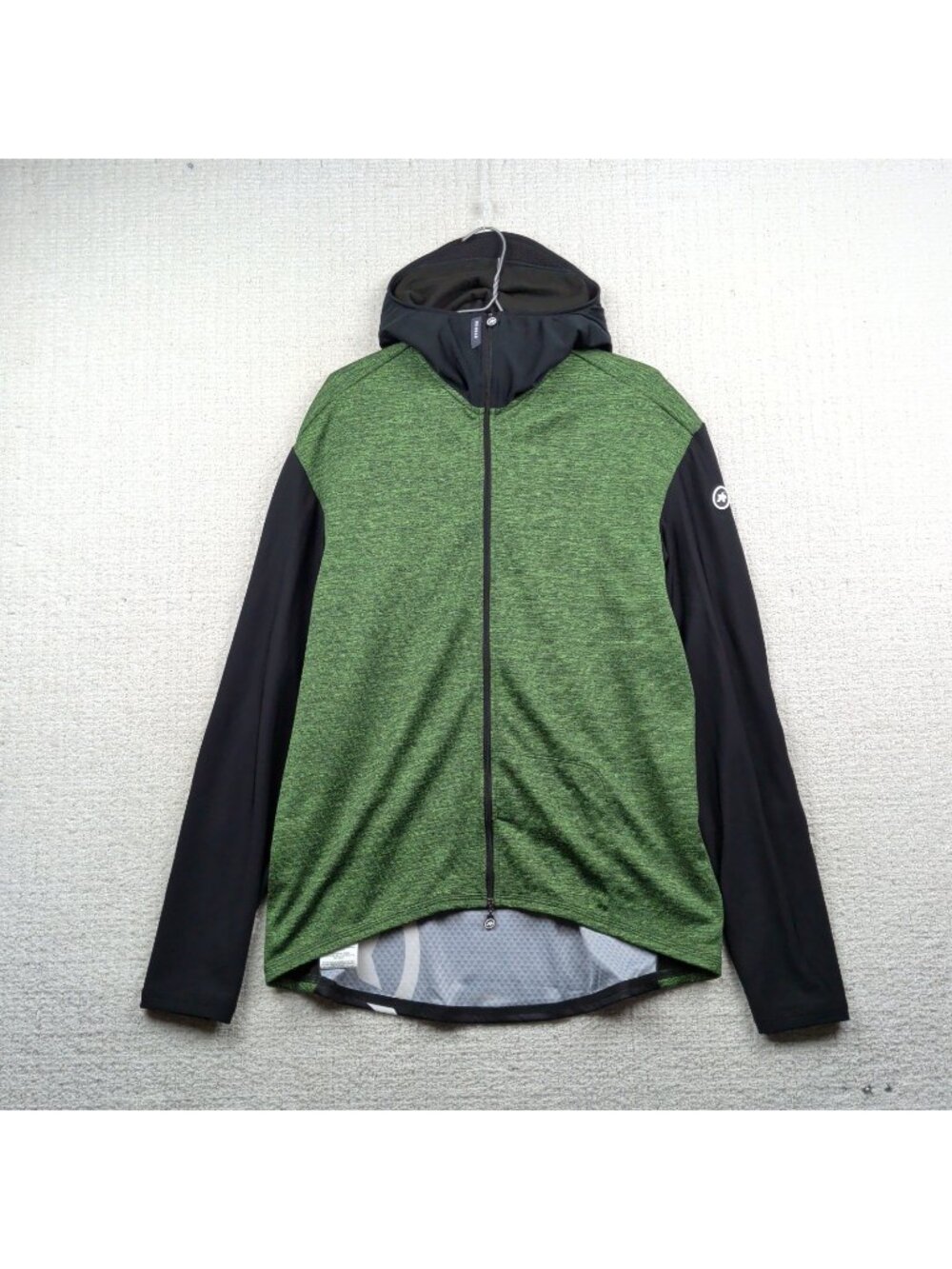 Assos of Switzerland Full Zip Cycling Off-Road Hoodie Jersey Black / Green Read